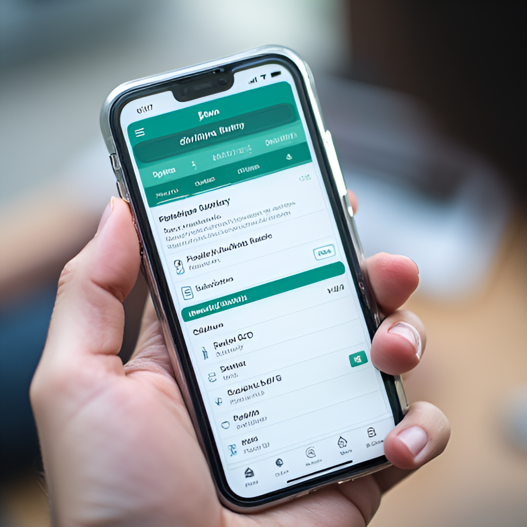 A close-up shot of a smartphone screen displaying the MyMo application interface with the GSB digital lottery section (สลากออมสินดิจิทัล). The image should highlight convenience and digital access to lottery information and results.